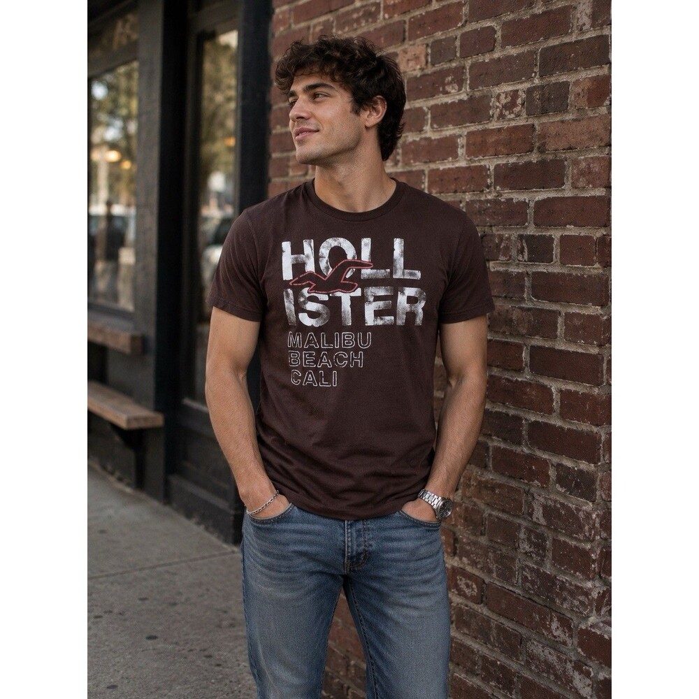 Vintage 2000s Hollister T Shirt Mens Xl Brown Bleach Dye Short Sleeve Malibu